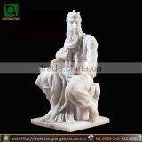 Hand Carved White Marble Moses Statue thumbnail-1