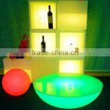 60CM LED Remote Halfmoon Table/ Hot Sell LED Rechargeable Halfmoon Coffee Table/LED Outdoor Lawn Halfmoon Cocktail Table thumbnail-1