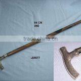 Wood Shape With Patterns Style Brass Handle Wooden Walking Stick thumbnail-1