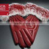 2015 Fashion Winter Leather Gloves Women Fur Gloves Ladies Leather Gloves thumbnail-2