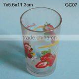 Glass Tea Cup for Water With Fruit Decal GC07 thumbnail-1