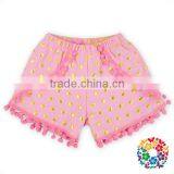 HOT PINK Baby Ruffle Pom Pom Shorts Kids Cotton High Waist Icing Shorts Cargo For 2 YEARS OLD Baby Girls Shorts thumbnail-3
