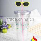 Eco-friendly 16oz Double Wall Clear Plastic Tumbler With Lid For Juice thumbnail-1