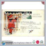 CHRISTMAS Little Girl Looks Over Wooden Gate Fence C1910 Postcard thumbnail-1