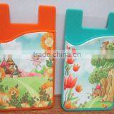 Newly 3M Sticker Silicone Mobile Phone Silicone Credit Card Holder With Screen Clearner for Advertising Giftaways thumbnail-1