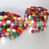 High Quality 100% Wool Handmade Nepal Handmade Round Wool Felt Balll Coasters thumbnail-3