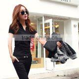 Women Polo Shirts Short Sleeves Fitted Tees Blank Tops thumbnail-4