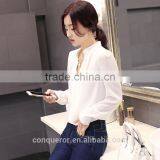 Made to Measure Snow White Cotton Loose Shirt for Elegant Lady thumbnail-1