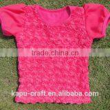 Wholesale Baby Hot Pink Rosette Tank Tops Pettitop Toddler Lace Shirt thumbnail-1
