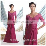 Lace Chiffon Long Sleeve Latest Dress Designs for Bridesmaid thumbnail-1
