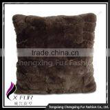 CX-D-22C Newest White Soft Rex Rabbit Fur Pillow Case Manufacturer thumbnail-2