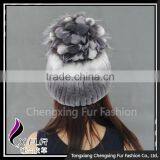 CX-C-245C Custom Cute Pom Pom Rex Rabbit Fur Beanie Hat And Cap Fur Hats thumbnail-2