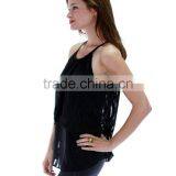 100 Cotton Gym Black Plain Strap Tank Top Camo Tank Top for Women thumbnail-2
