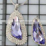 Shiny Crystal Necklace, High End Gemstone Jewelry for Women thumbnail-1