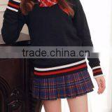 Stylish New Design V Neck Students School Uniform Woolen Computer Knit Pullover Sweater thumbnail-5