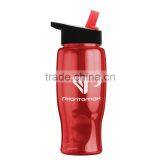 USA Made 27 oz Transparent Sports Bottle With Flip Straw Lid - BPA/BPS-free, FDA Compliant and Comes With Your Logo thumbnail-1