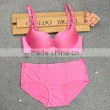 3/4 Cup Nylon Bra and Panties Set, Different Size for Choice & Breathable & Seamless, Solid, More Colors for Choice, Sold By Set thumbnail-1