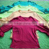 Plus Size Cotton Mom Shirts Solid Color Ruffle Top 3/4 Sleeves Lady Blouse Wholesale Mom Top Spring Summer Women Clothes thumbnail-1