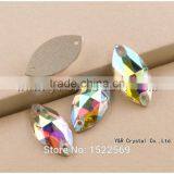 Navette Color AB Flat Back Sew on Stones for Wedding Dress thumbnail-1