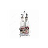 Glass Oil Bottles With Sliver Wire Racks thumbnail-1