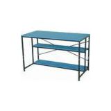 Large Steel Wooden Household Rectangle Dining Table Blue Modern DX-1122