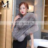2016 Fashion Luxury Bride Lady Winter Shawl / Real White Fox Fur Shawl thumbnail-3