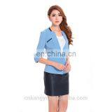 Color Combination Three Quater Sleeve Ladies Suit Fashion Design With Skirt thumbnail-1