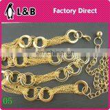 Lastest Custom Made Lady Decoration Metal Waist Chain Metal Fashion Jewelry Waist Belt