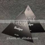 Fancy Hair Gold Stamping Log Tags Die Cut Tip Shape Black Pink Printing Hair Extension Hang Tag