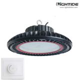 Lightide 200W Dimmable UFO LED High Bay Light Fixture for sales, 160 LPW, 10-yrs Warranty