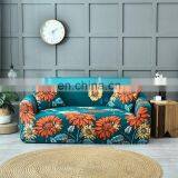 I@home Quality Full Fabric Blue Universal Elastic Floral Print Stretchable Sofa Cover Polyester thumbnail-3