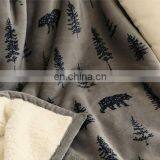 100% Polyester Sherpa Flannel Blanket Two Sides Brushed Cozy Fleece Throw thumbnail-6