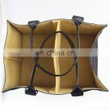 Double Colors Large Size Felt Diaper Caddy Tote Bag for Fashion Mother PU Leather Handle thumbnail-4