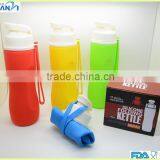 750ML Fashionable Heat Resistance BPA Free FDA/LFGB Collapsiable Silicone Sports Water Bottle thumbnail-5