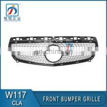 Black Fashion 2015-2019 Diamond Grille Front Diamond Grill for CLA Class W117 thumbnail-2