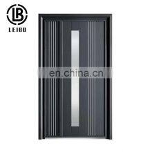 Italian Luxury Design Stainless Steel Entrance Door Exterior Security Front Pivot Door Modern Entry Black Aluminum Pivot Door thumbnail-2