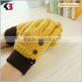 2015 Knitted fleece mittens wholesales custom mittens for lady