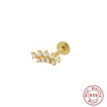 S925 Sterling Silver Geometric Diamond Pearl Earbone Earrings