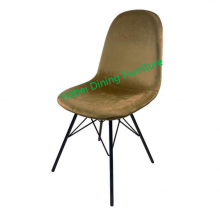 Dining Furniture Factory Direct Supply No Armchair Metal Leg Chairs Velvet Chair Dining Chair thumbnail-3