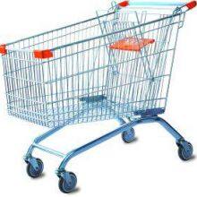 280 L Supermarket Shopping Trolley European Style Metal Supermarket Shopping Carts Trolley Custom Logo Printing thumbnail-4