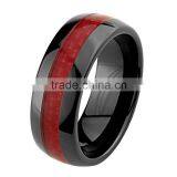 Round Edge Ceramic Comfort Fit Blue Carbon Fiber Fibre Wedding Band Ring