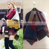 Wholesale New Winter Thicked Classical Assorted Color Plaid Jacquard Ladies Wool Poncho Quality Choice thumbnail-1