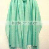 Apple Green Color Cashmere Shawl thumbnail-1