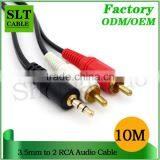 SLT 32ft 3.5mm to 2 RCA Stereo Audio Extension Cable