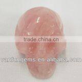 Wholesale Natural Pink Crystal Carving Skull thumbnail-1