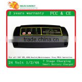 24V ,1A/2A/4A high power smart battery charger 7 charges stages