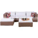 Outdoor Patio Garden Resin Plastic PE PVC Rattan Wicker Sectional Sofa Set thumbnail-3