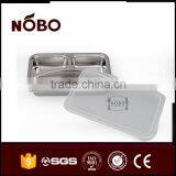 Metal 201 Stianless Steel 3 Compartment Bulk Dinner Food Tray thumbnail-6