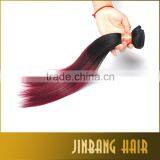 1B/Burgundy Brazilian Straight Hair 3 Bundles Two Tone 1B/Bug Human Hair Extenisons Ombre Brazilian Hair thumbnail-2