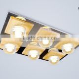 Modern LED dimmable Ceiling lamp with wooden base and crystal diffuser